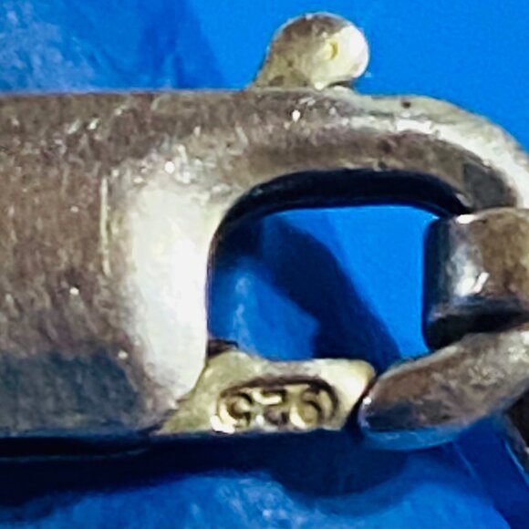 Estate Sale 925 Sterling Silver Vintage Necklace Figaro Links Chain 18" - Picture 11 of 14